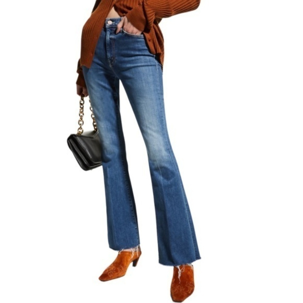 Levi's 515 Mid Rise Boot Cut Size 8 Medium Wash Raw Hem Ladies Jeans